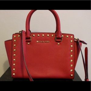 Michael kors studded Red Medium tote